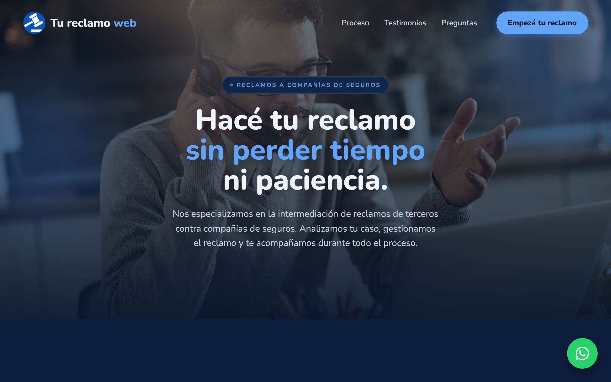 Captura de Tu Reclamo Web — Reclamos a Seguros